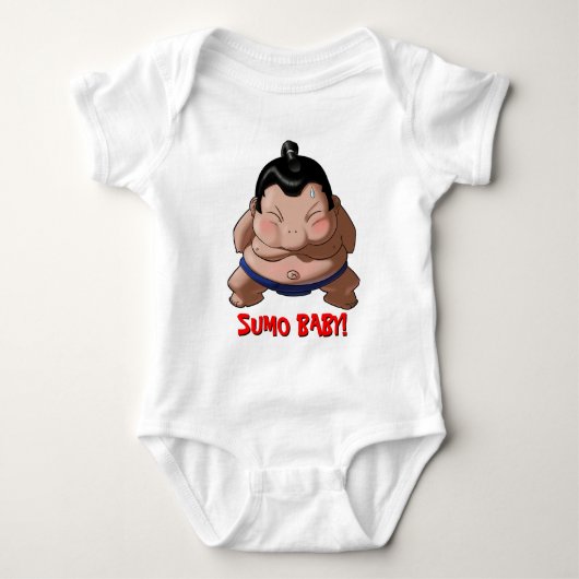 Funny Cute Sumo Baby Wrestler Romper (Voorkant)