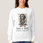 Funny Cute Sweet Skeleton Butterflies Halloween  Trui (Voorkant)