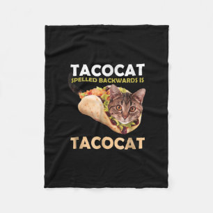 Funny Cute Tacocat Taco Cat Spelling Backward Fleece Deken