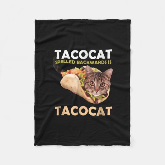 Funny Cute Tacocat Taco Cat Spelling Backward Fleece Deken (Voorkant)