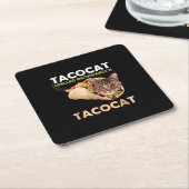 Funny Cute Tacocat Taco Cat Spelling Backward Kartonnen Onderzetters (Schuin)