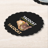 Funny Cute Tacocat Taco Cat Spelling Backward Kartonnen Onderzetters (Gekanteld)