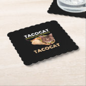 Funny Cute Tacocat Taco Cat Spelling Backward Kartonnen Onderzetters (Gebogen)