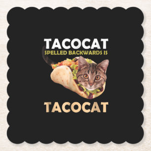 Funny Cute Tacocat Taco Cat Spelling Backward Kartonnen Onderzetters