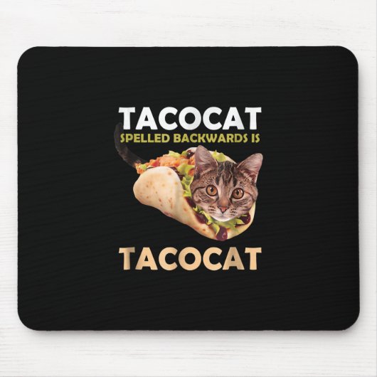 Funny Cute Tacocat Taco Cat Spelling Backward Muismat (Voorkant)