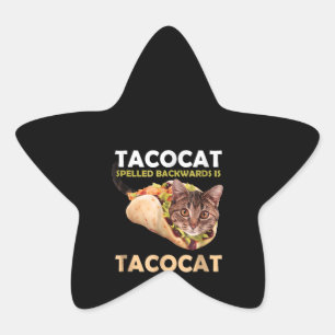 Funny Cute Tacocat Taco Cat Spelling Backward Ster Sticker