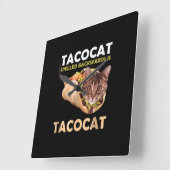 Funny Cute Tacocat Taco Cat Spelling Backward Vierkante Klok (Hoek)