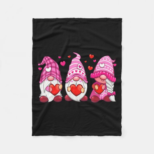 Funny Cute Three Gnomies Nk Hearts Matching Vale  Fleece Deken (Voorkant)