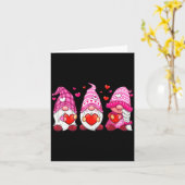 Funny Cute Three Gnomies Nk Hearts Matching Vale  Kaart (Gele Bloem)