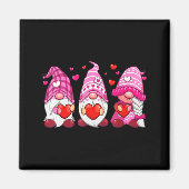 Funny Cute Three Gnomies Nk Hearts Matching Vale Magneet (Voorkant)