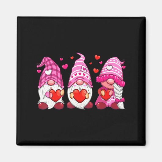 Funny Cute Three Gnomies Nk Hearts Matching Vale  Magneet (Voorkant)