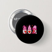 Funny Cute Three Gnomies Nk Hearts Matching Vale  Ronde Button 5,7 Cm (Voorkant /achterkant)