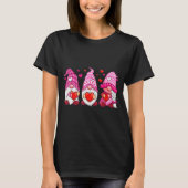 Funny Cute Three Gnomies Nk Hearts Matching Vale T-shirt (Voorkant)