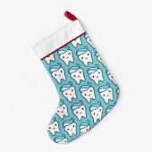 Funny Cute Tooth met Toothpaste Pattern Custom Kleine Kerstsok (Achterkant (Hangend))