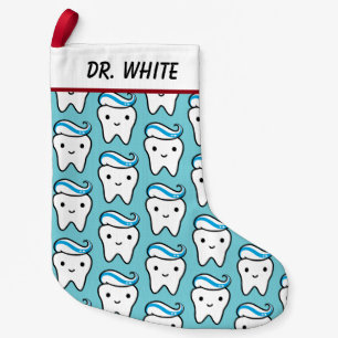 Funny Cute Tooth met Toothpaste Pattern Custom Kleine Kerstsok