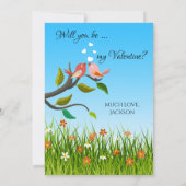 Funny Cute Tortelduifjes Valentijnsdag Kaart (Achterkant)