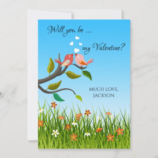 Funny Cute Tortelduifjes Valentijnsdag Kaart (Achterkant)