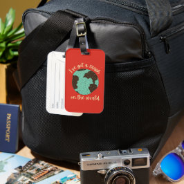 Funny Cute Traveler Backpacker Bagagelabel