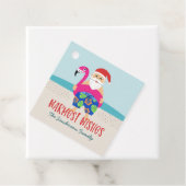 Funny Cute Tropical Santa Pool Float Name Bedankjes Labels (In situ)