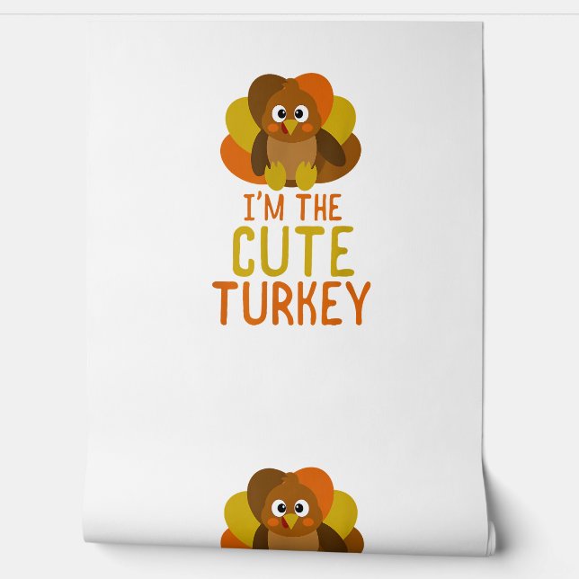 Funny Cute Turkey Family Matching Thanksgiving Behang (Afrollen)