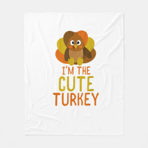Funny Cute Turkey Family Matching Thanksgiving Fleece Deken