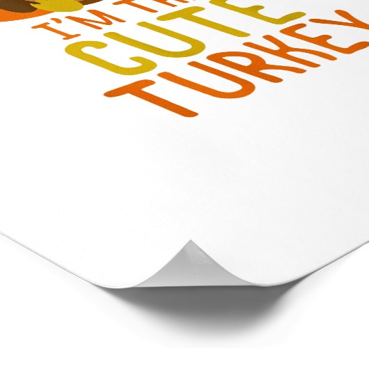 Funny Cute Turkey Family Matching Thanksgiving Poster (Hoek)