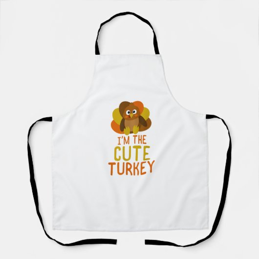 Funny Cute Turkey Family Matching Thanksgiving Schort (Voorkant)