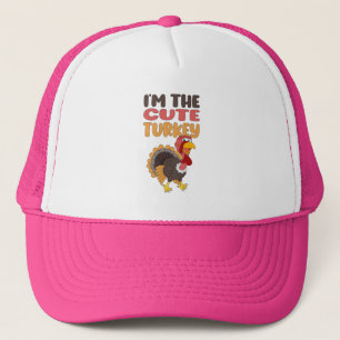 Funny Cute Turkey Family Matching Thanksgiving Trucker Pet
