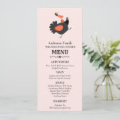 Funny Cute Turkey Thanksgiving Dinner Menu (Staand voorkant)