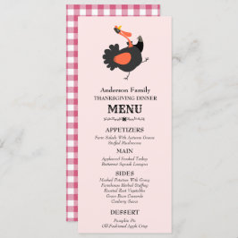 Funny Cute Turkey Thanksgiving Dinner Menu