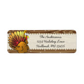 Funny Cute Turkey Thanksgiving Retrun Address Etiket (Voorkant)