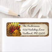 Funny Cute Turkey Thanksgiving Retrun Address Etiket (Insitu)