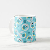 Funny Cute Turquoise Owl Pattern Mok (Voorkant links)