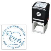 Funny Cute Turtle Geweldige job Teacher Prise Zelfinktende Stempel (In situ)