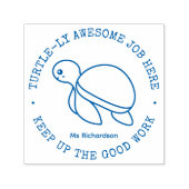 Funny Cute Turtle Geweldige job Teacher Prise Zelfinktende Stempel (Design)
