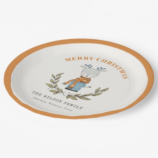 Funny Cute Ugly Sweater Leafy Reindekerst Papieren Bordje (Gekanteld)