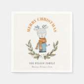 Funny Cute Ugly Sweater Leafy Reindekerst Servet (Voorkant)