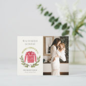 Funny Cute Ugly Sweater Red Green Foto Kerstmis Feestdagenkaart (Staand voorkant)