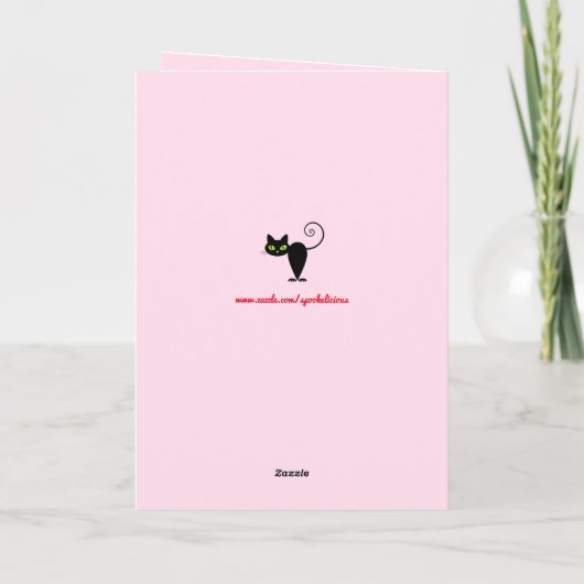 Funny Cute Valentijn is mijn zwarte kat met naam Kaart (Achterkant)