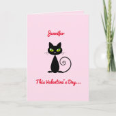 Funny Cute Valentijn is mijn zwarte kat met naam Kaart (Voorkant)