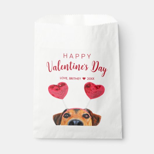 Funny Cute Valentijnsdag Dog Heart Headband Bedankzakje (Voorkant)
