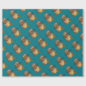 Funny Cute Walrus Eating Ice Cream Cadeaupapier (Vlak)