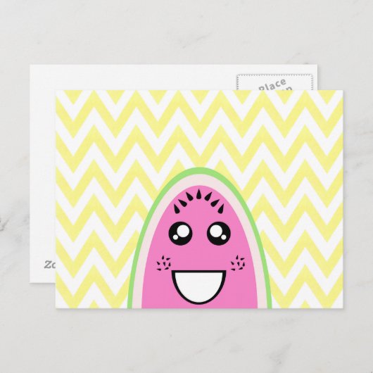 Funny Cute Watermelon Face Briefkaart (Voorkant / Achterkant)