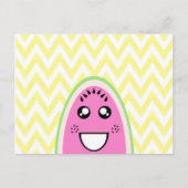 Funny Cute Watermelon Face Briefkaart (Voorkant)