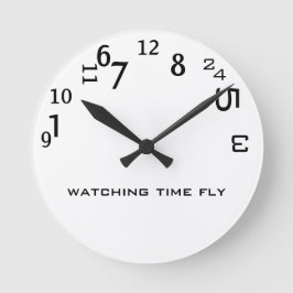 Funny Cute Watking Time Fly Ronde Klok