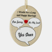 Funny & Cute Wedding Advice Kerstversiering Keramisch Ornament (Rechts)