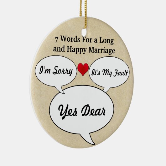 Funny & Cute Wedding Advice Kerstversiering Keramisch Ornament (Rechts)