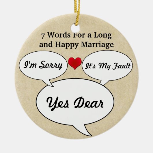 Funny & Cute Wedding Advice Kerstversiering Keramisch Ornament (Voorkant)