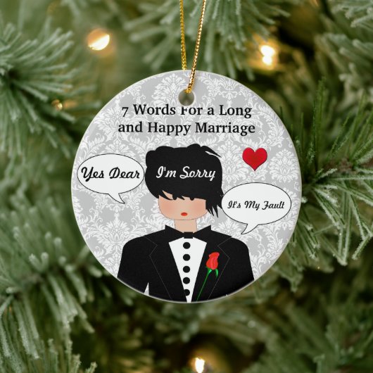 Funny & Cute Wedding Advice Kerstversiering Keramisch Ornament (Boom)