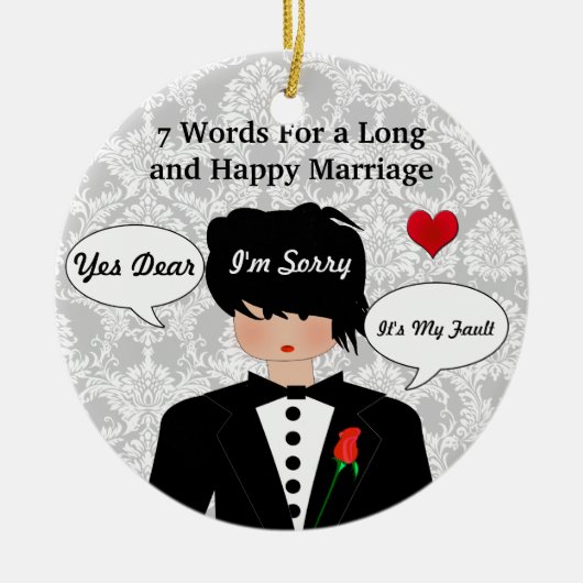 Funny & Cute Wedding Advice Kerstversiering Keramisch Ornament (Voorkant)